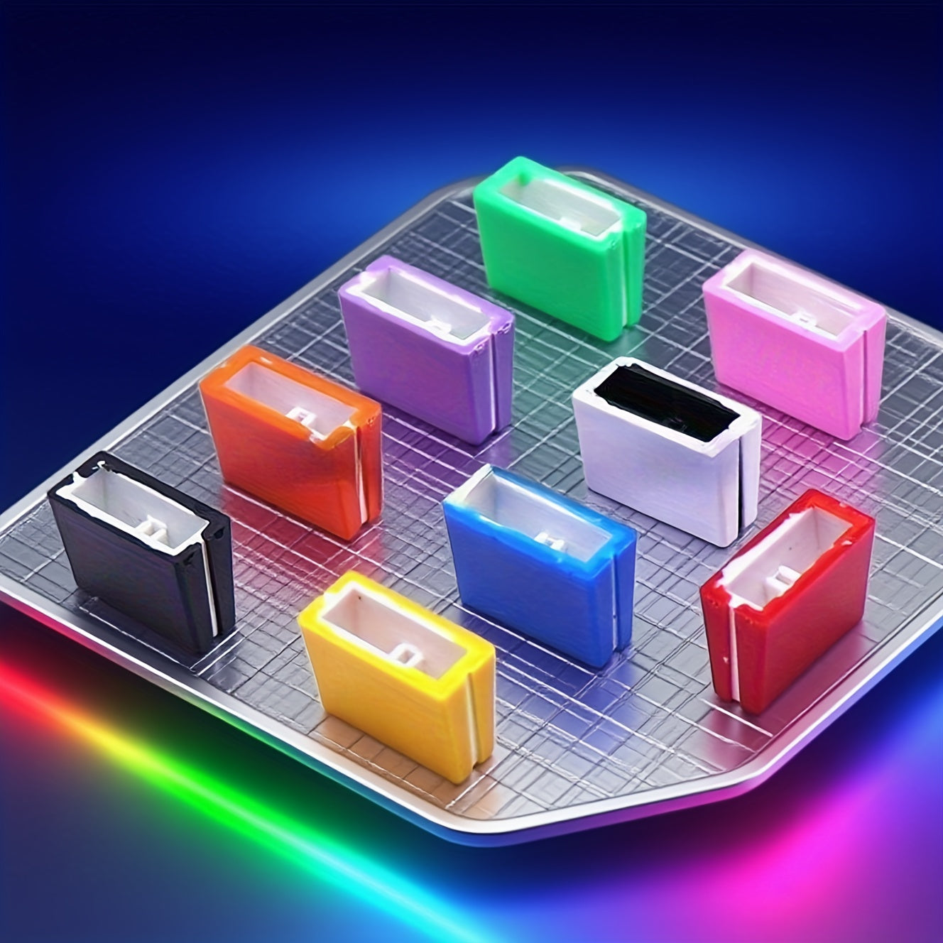 9‑Piece Color‑Coded DJ Mixer Fader Knob Cap Set – Non‑Slip, Tool‑Free Installation for Controllers, Mixers and DAWs