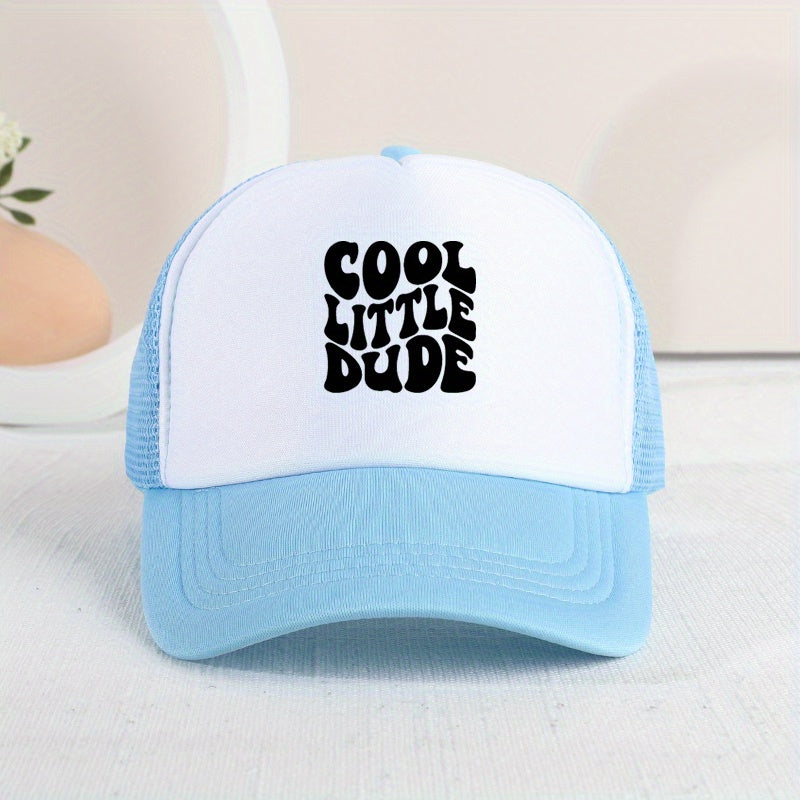 Letter-Printed Mesh Cap for Children