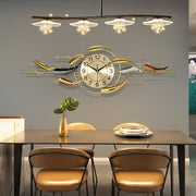 Large Decorative Wall Clock, Silent No Tick Metal Wall Clock 3D Fish School Wall Art Design For Kitchen, Living Room, Bedroom, Bathroom, Bedroom, Office Home Decor