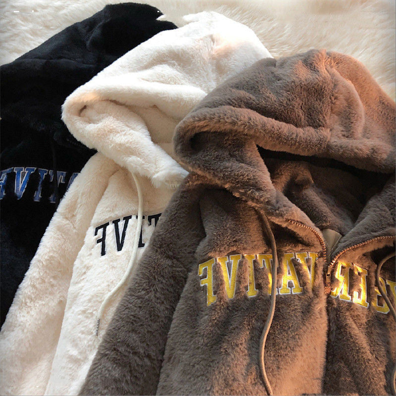 Women's Cashmere Padded Hooded Sweater Coat