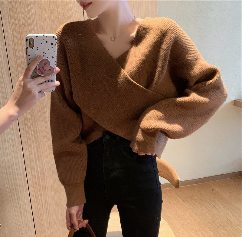 Batwing Sleeve Loose Sweater Sweater for Women