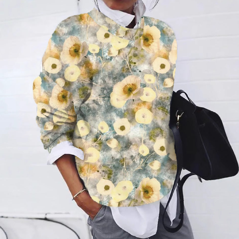 Chic 3D Polka Dot Round Neck Autumn & Winter Pullover Top