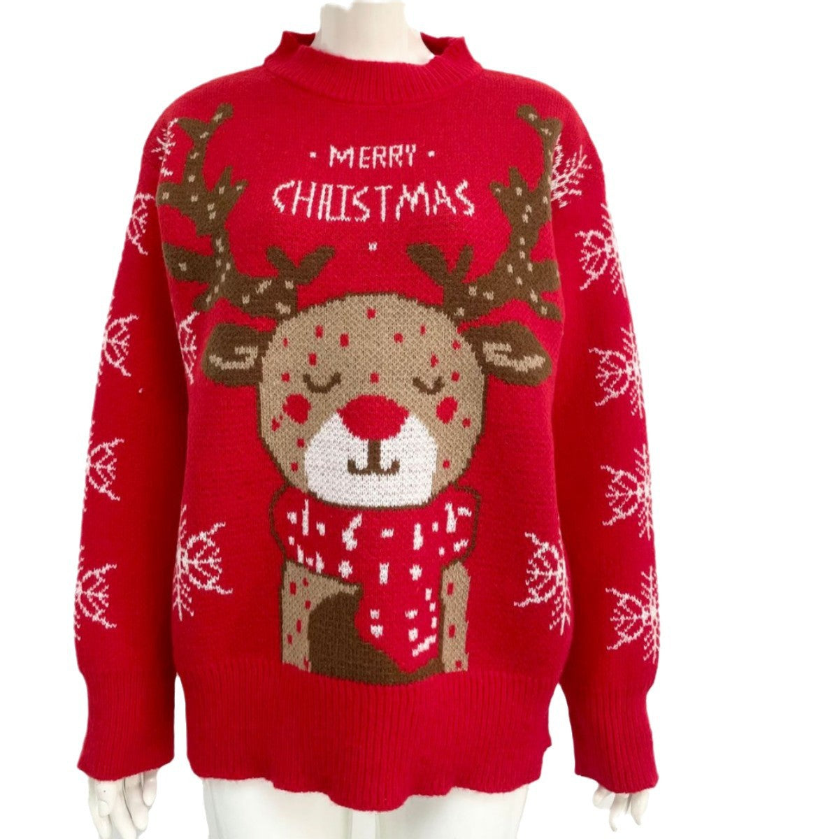 Christmas Snowflake Jersey Women's Elk Jacquard Sweater Top