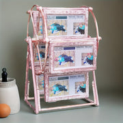 1 Retro Rotating Ferris Wheel Photo Frame - 4-Inch Frame - Exquisite Living Room, Bedroom, Desk Decor - Perfect Valentine's Day, Birthday, Christmas Gift - Frame Material: ABS Plastic