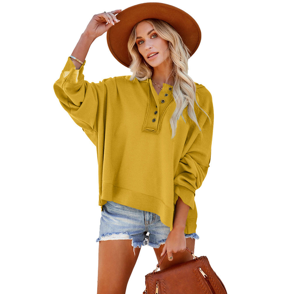Women's Thickened Casual Drop-Shoulder Patchwork Hoodie