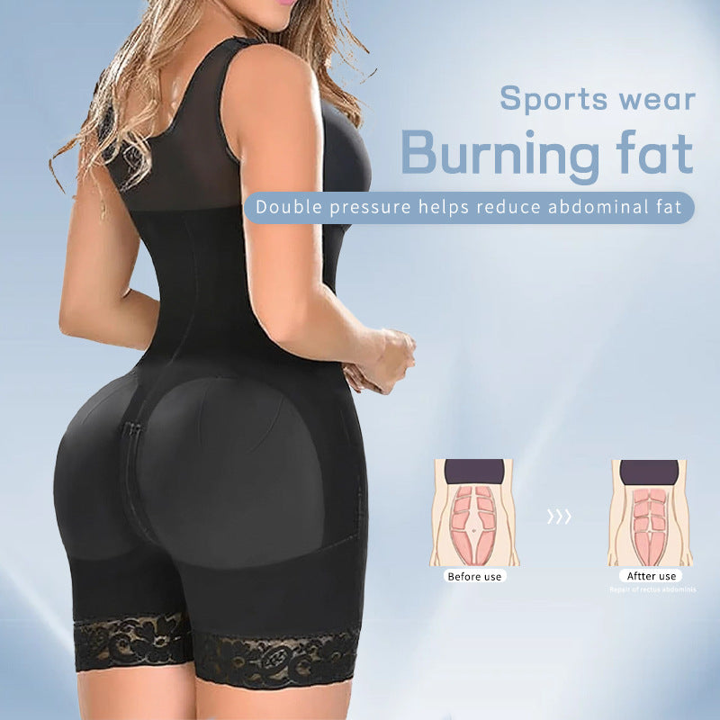 Plus Size Corset Zipper Waist One-Piece Bodysuit