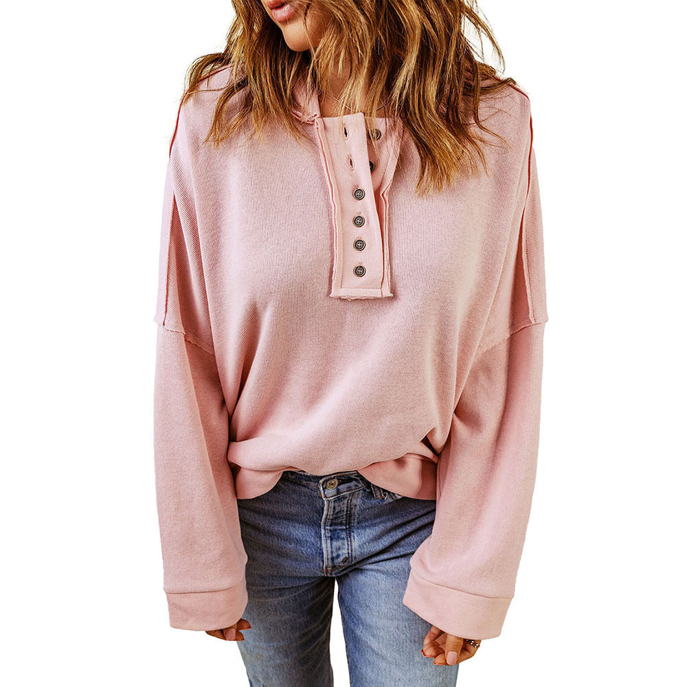 Women's Thickened Casual Drop-Shoulder Patchwork Hoodie