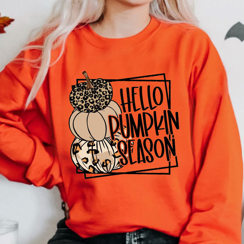 Women's Halloween Print Crewneck Long Sleeve Sweatshirt