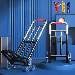 Heavy-duty folding hand truck with stair-climbing wheels