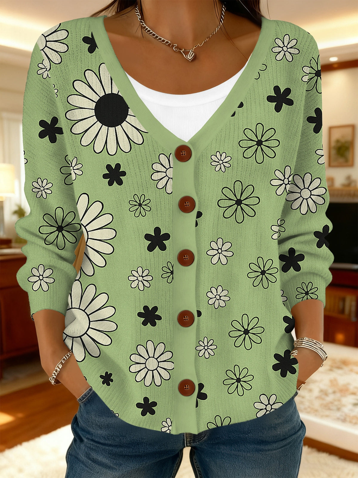 3d-printed Chunky-knit Womens Cardigan Sweater