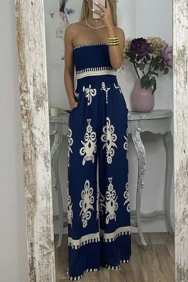Chic Printed High-Waisted Jumpsuit for Women