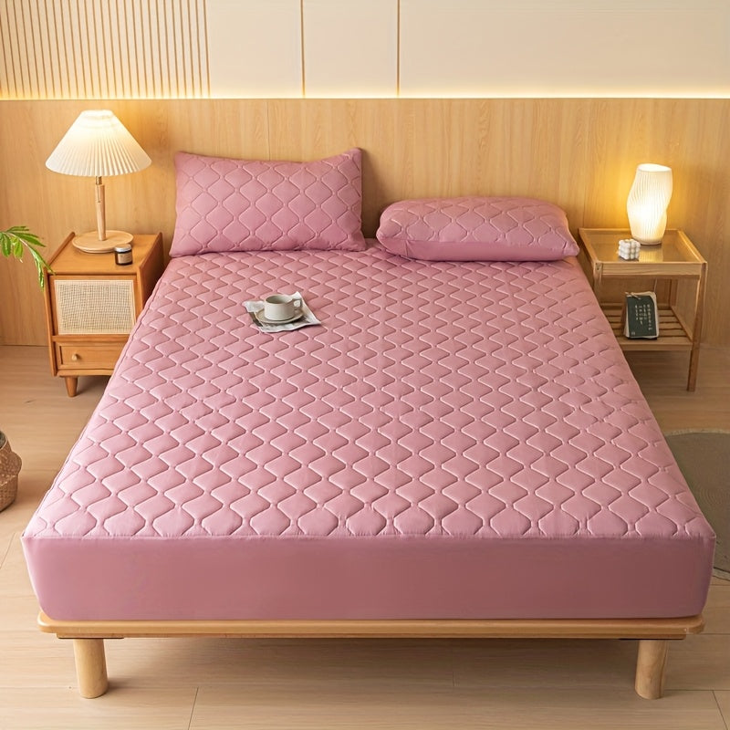 Waterproof Mattress Protector | Embossed Design Quiet Fitted Sheet Thickened Cover Single