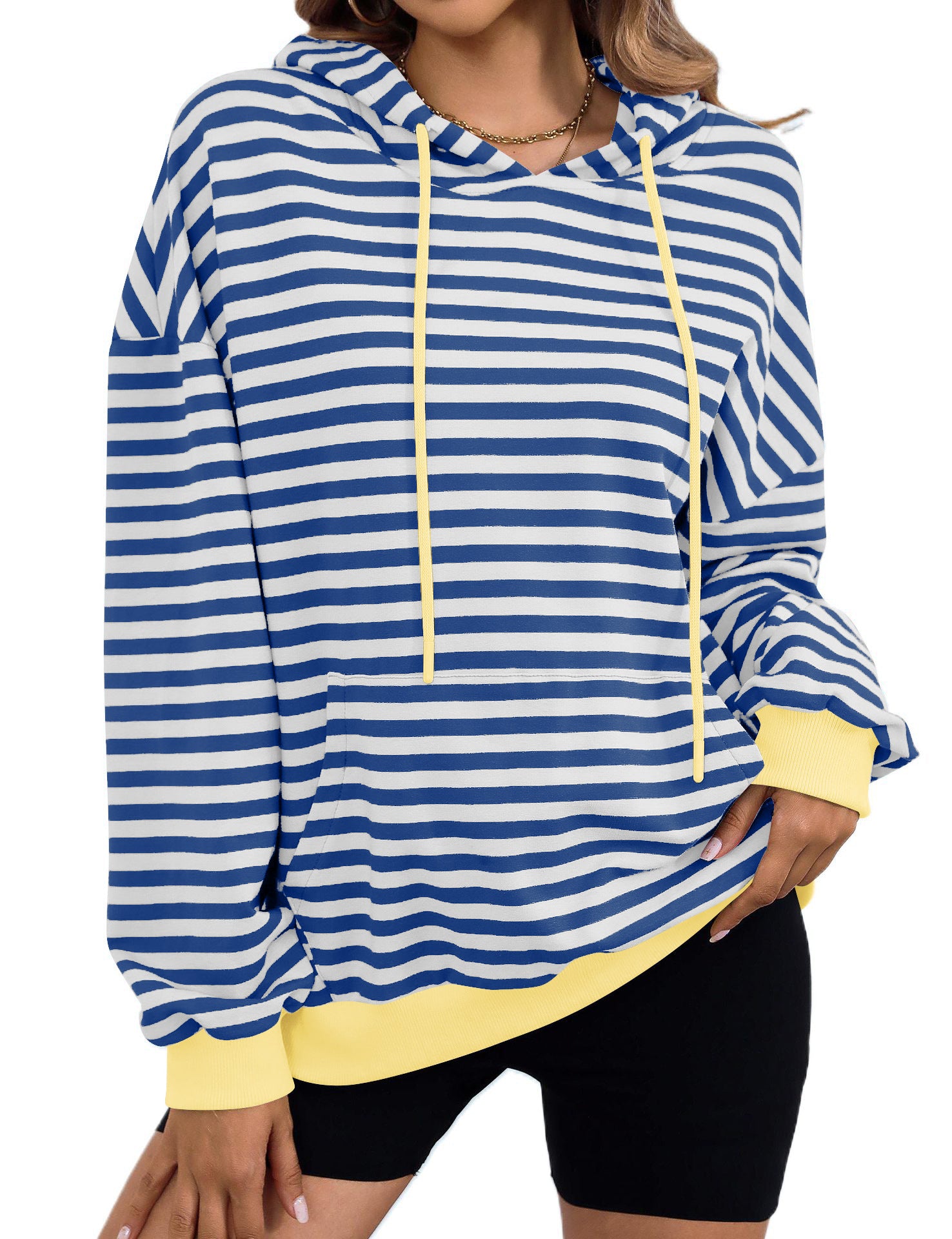 Women's Casual Striped Oversized Hoodie