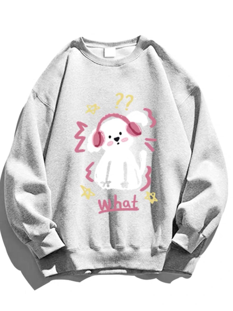 Cute Anime Pullover Hoodie Casual Japanese Cotton Sweater