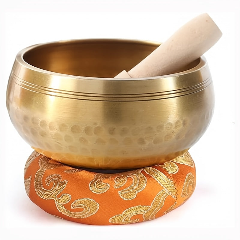 3.5-Inch Hand-Hammered Golden Meditation Sound Bowl