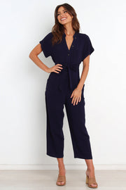 V-Neck Cropped Wide-Leg Jumpsuit for Women