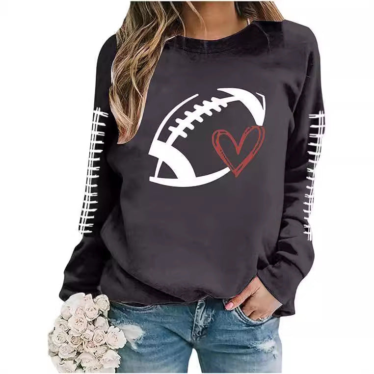 Women's Geometric Print Baseball Pullover Sweatshirt