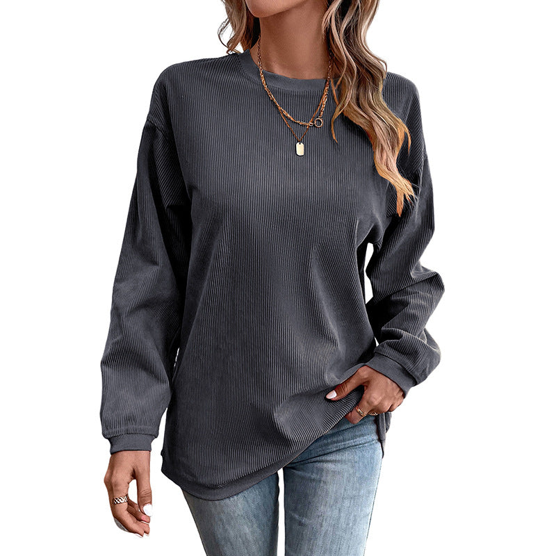 Women's Letter Print Casual Round Neck Pullover Sweater