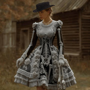 Womens Fashion Casual Sweatshirt Fabric Dress with Printed Design