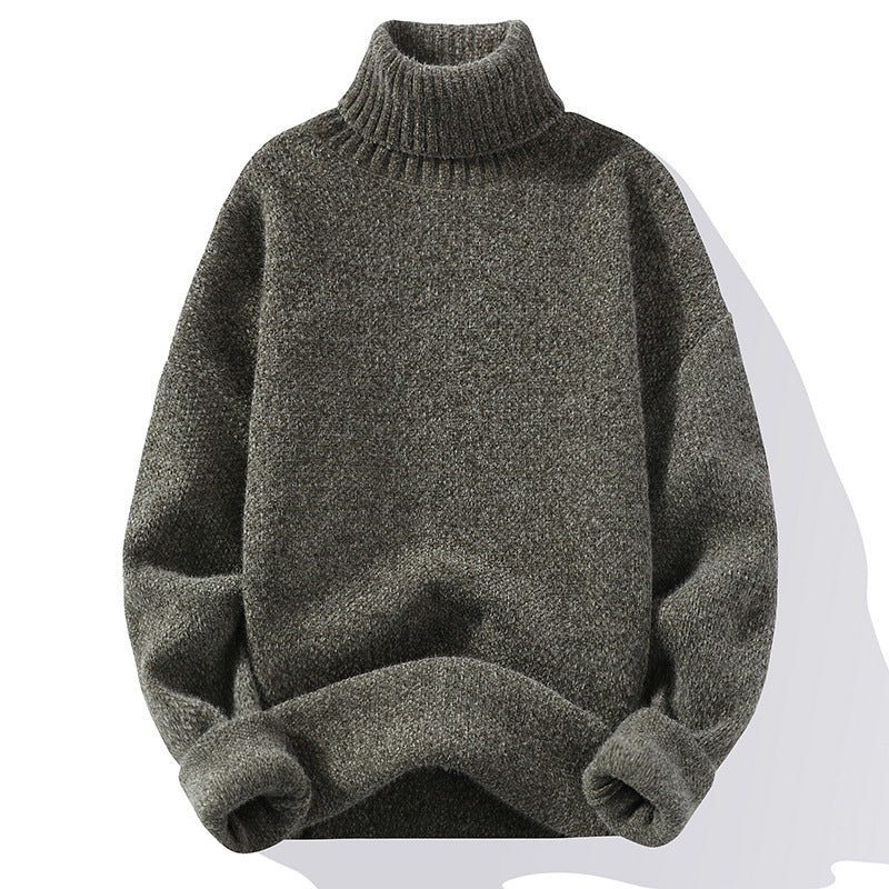 Cozy Solid Turtleneck Knit Sweater for Women