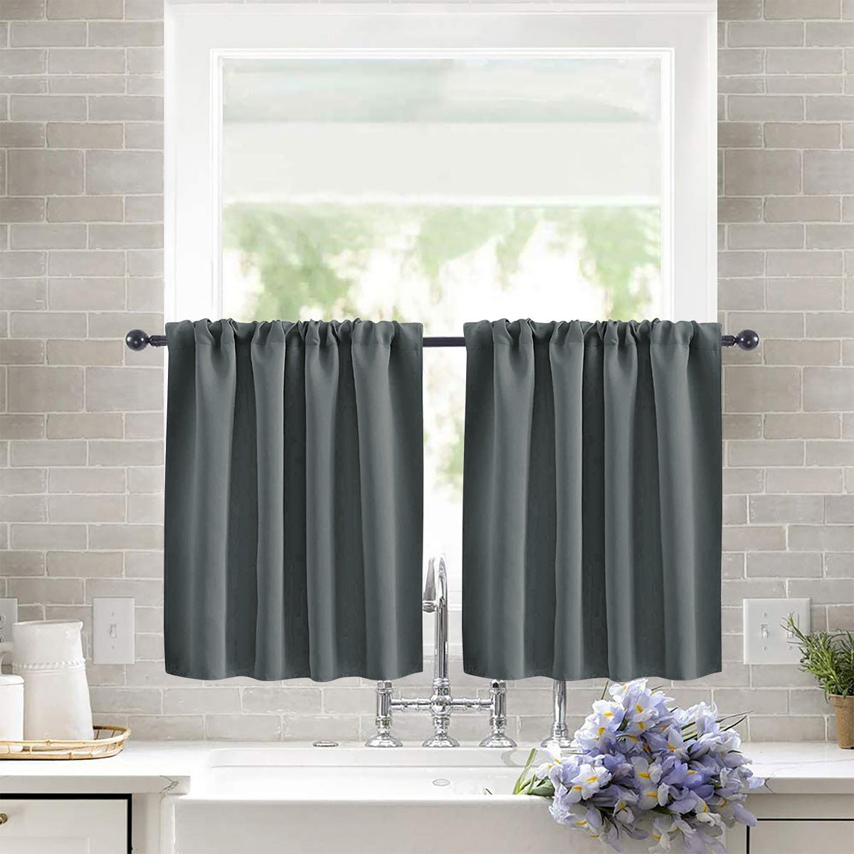 Shade Solid-color High-precision Short Curtain