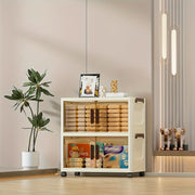 5-Pack Stackable Storage Bins with Rolling Drawers - Heavy-Duty Plastic Foldable Organizers with Magnetic Closure & Open Front Access, Space-Saving Vertical Design with Label Holders & Smooth-Rolling