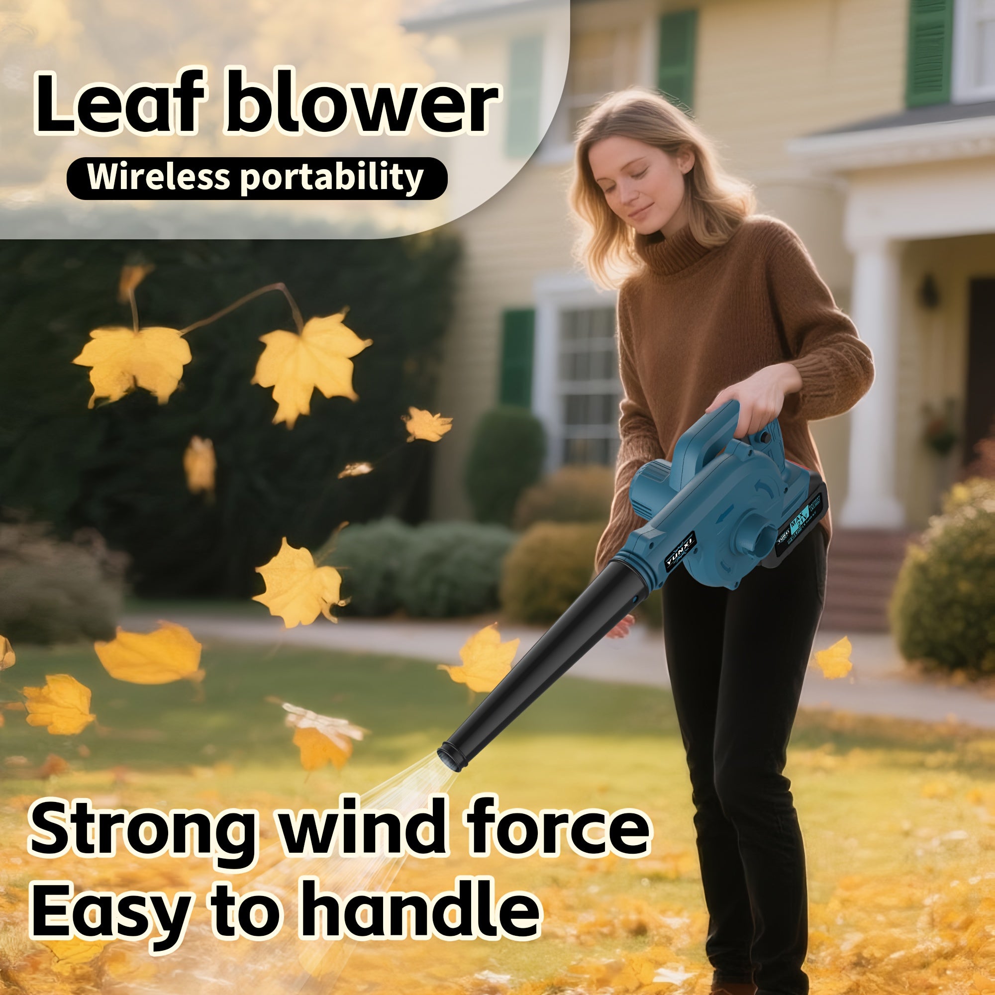 Cordless Brushless Leaf Blower & Handheld Vacuum - Heavy-Duty Lithium-Ion, Lightweight Portable Multi-Purpose Blower/Vacuum/Dust Collector for Lawn, Car, Driveway, - Compatible with Plug (No Required
