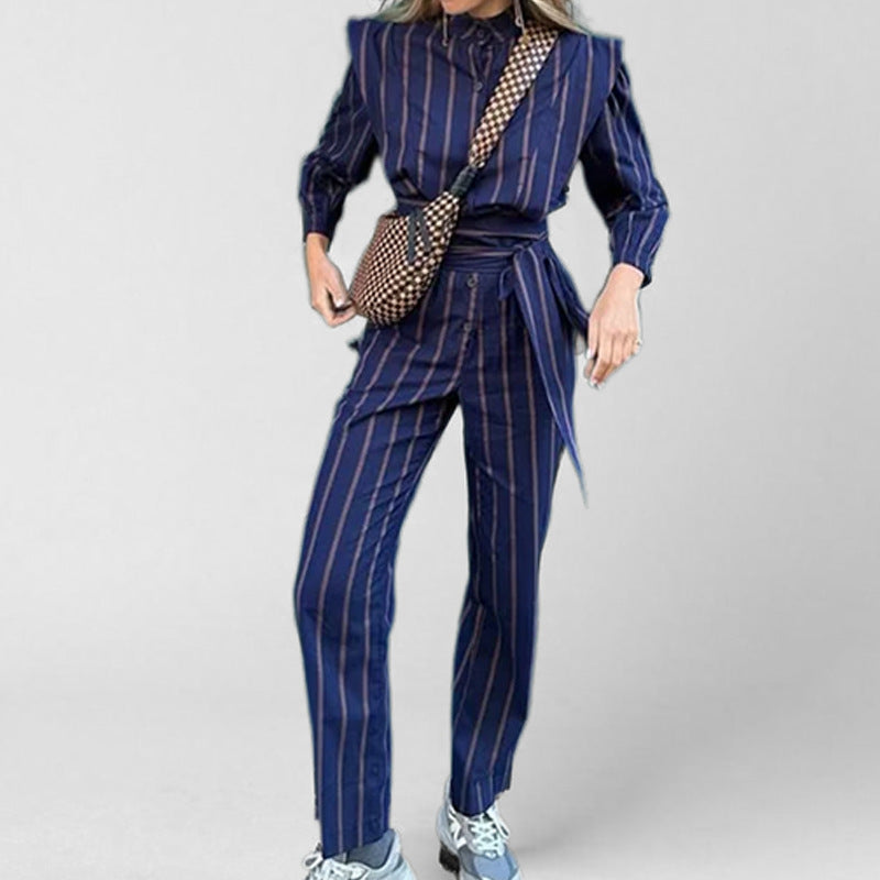 Retro Plaid Lace-Up Jumpsuit for Elegant Commuting