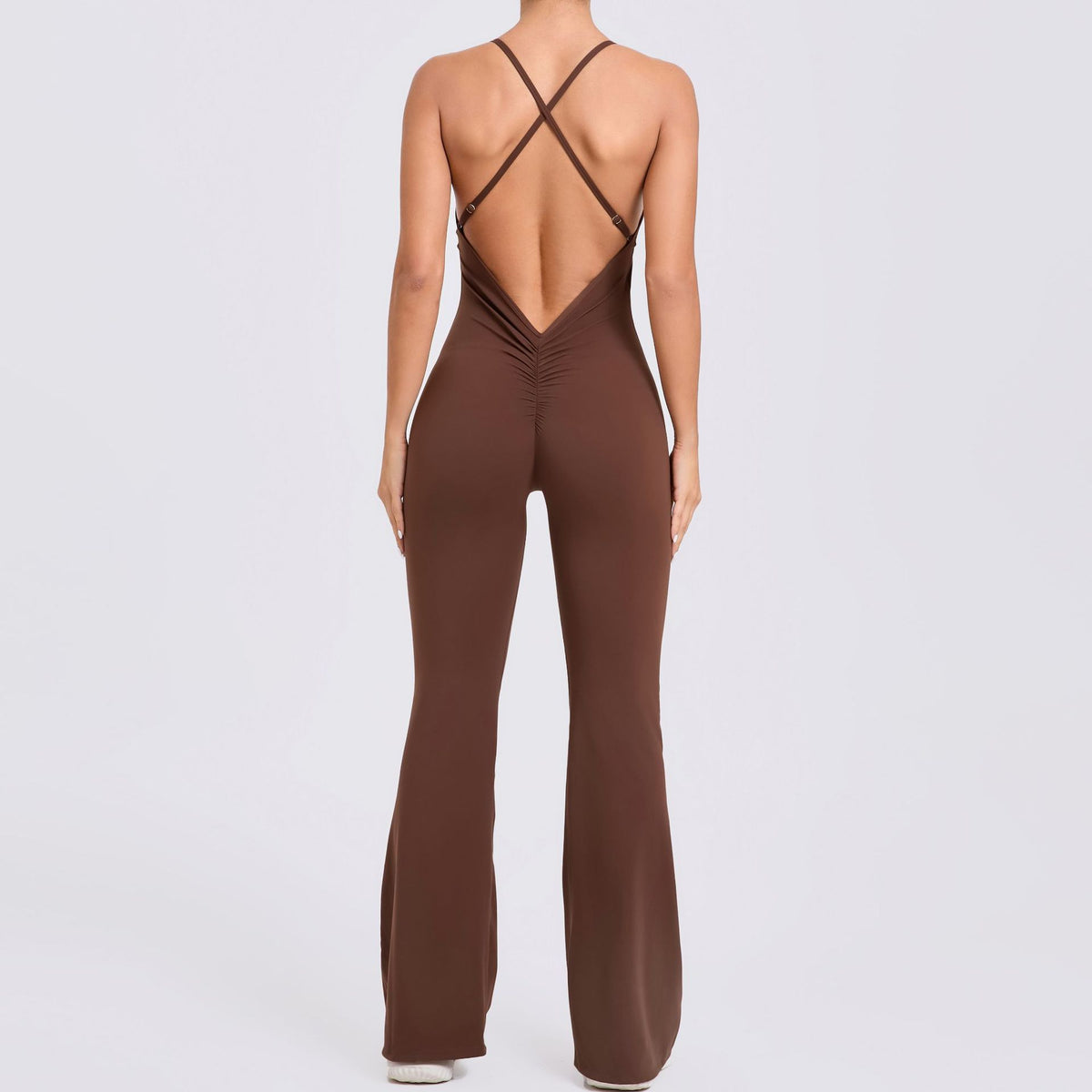 Adjustable Shoulder Strap Horn Yoga Jumpsuit