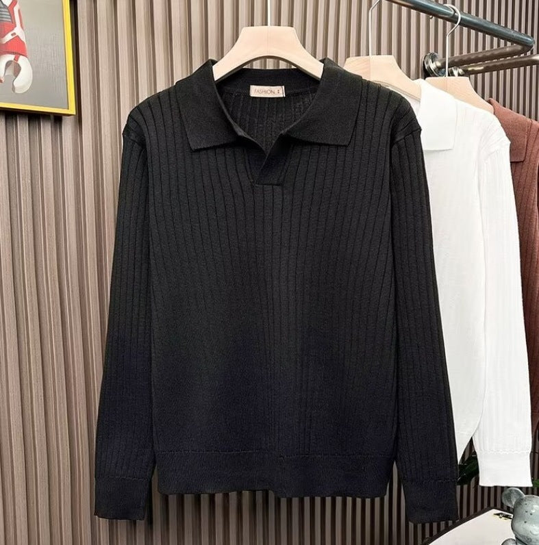 Knitted Polo-neck Base Layer Simple and Warm in American Style