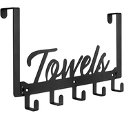 Heavy Duty Towel Rack with 5 Hooks for Kitchen, Bathroom, Bedroom