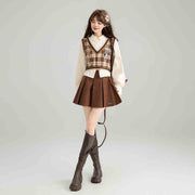 American Retro Style Fake Two Piece Shirt