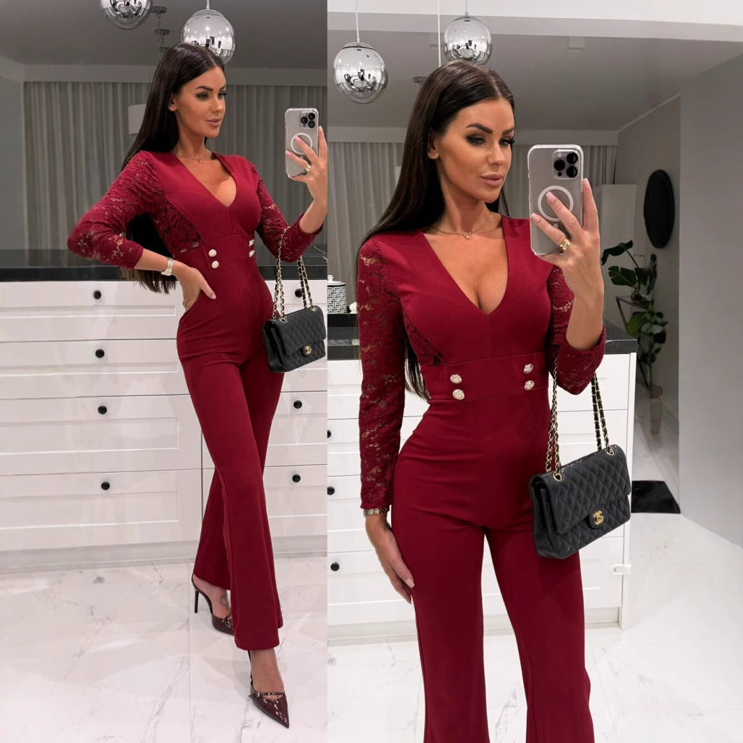 Chic Mid-Waist Commuter Jumpsuit for Women