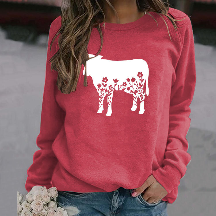 Cozy Round Neck Loose Knit Sweater for Women