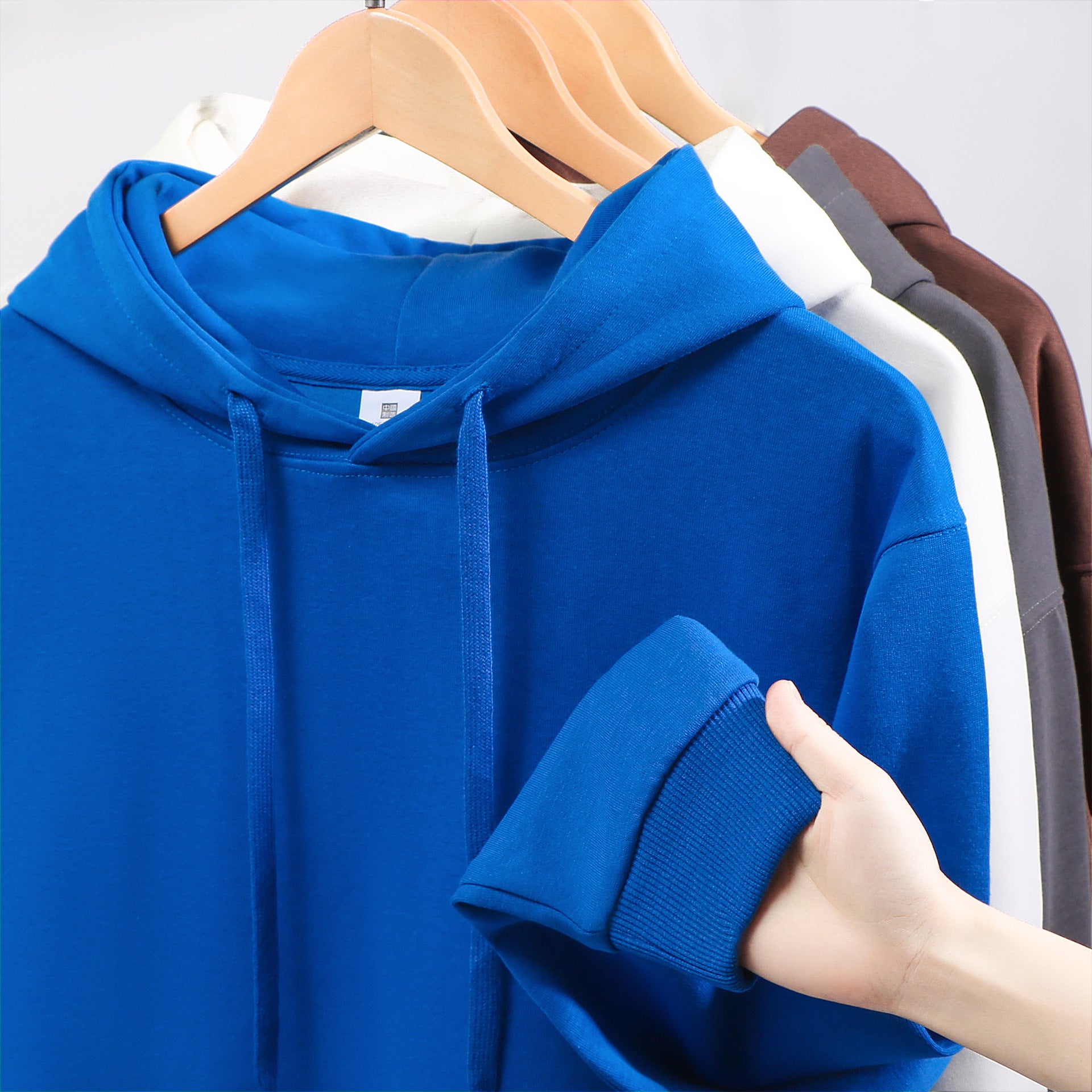 Women's Cozy Solid Color Double-Sided Fleece Hoodie