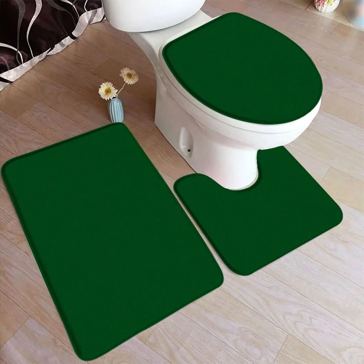Flannel Bathroom Three Piece Set
