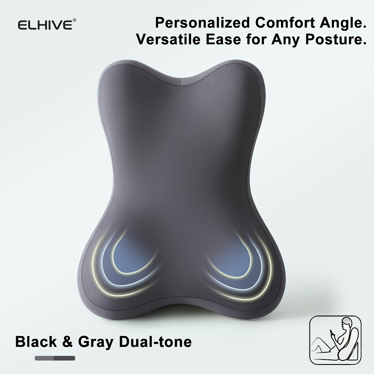 Large Memory Foam Bed Wedge Reading Pillow – Adjustable C‑Shaped Backrest with Removable Washable Cover