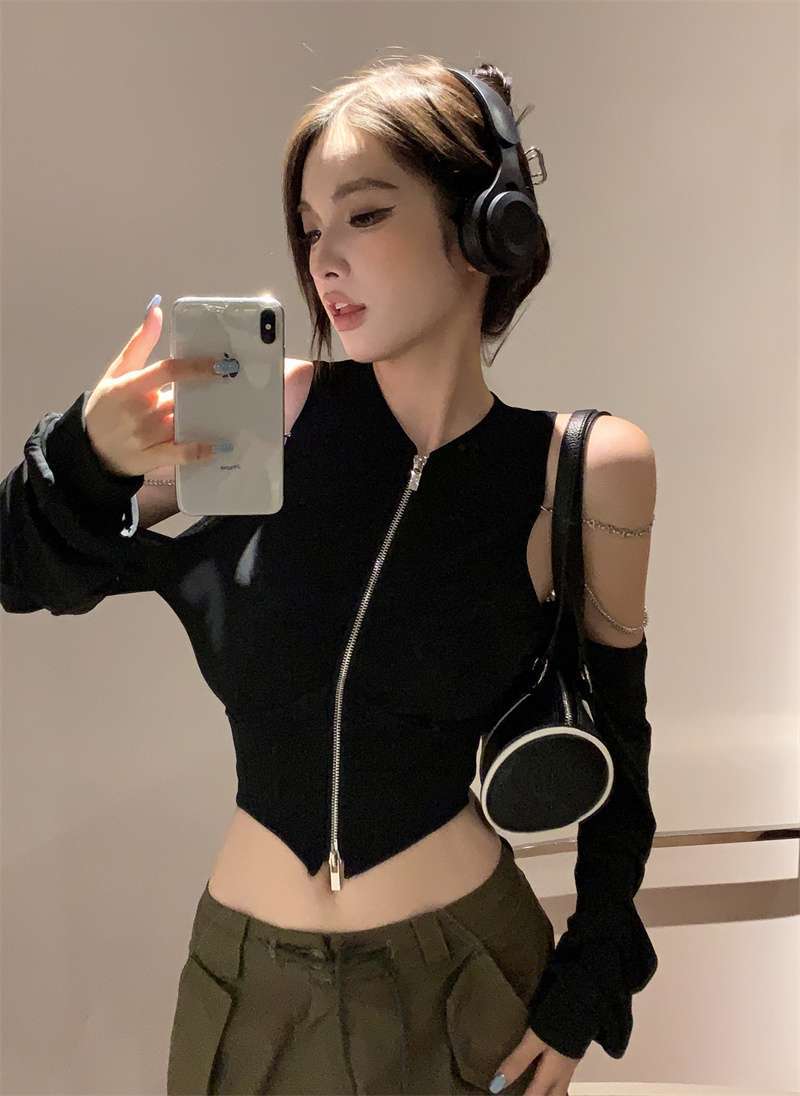 Women's Black I-Shaped Knitted Camisole