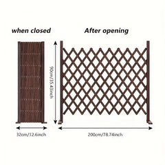 Adjustable retractable wooden pet gate for dogs and cats