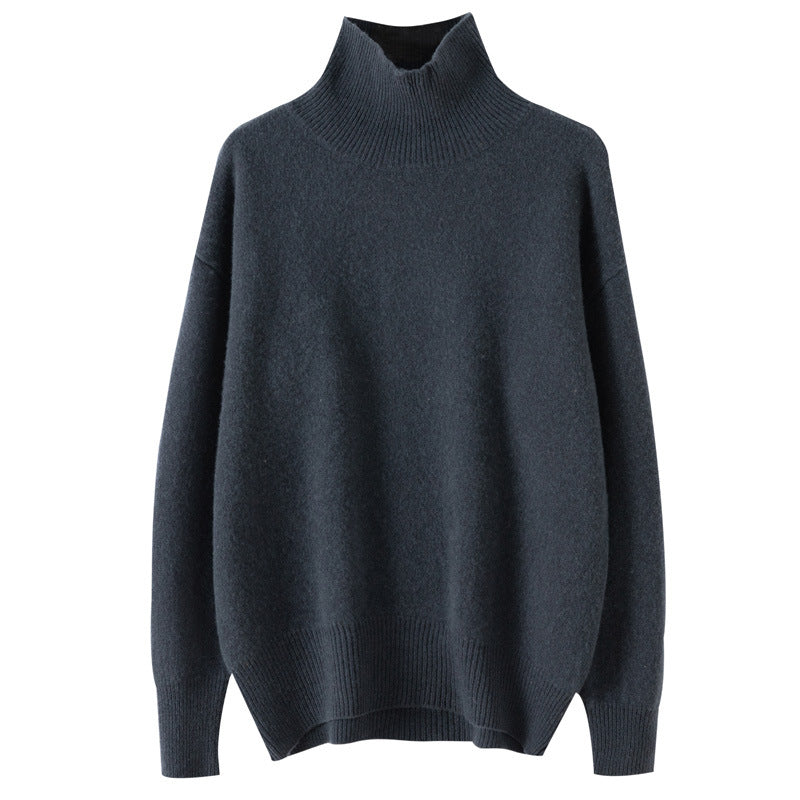 Women's High-neck Pure Wool Sweater Extra-thick Cashmere