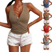 Ribbed Button‑Fit Vest T‑Shirt – Slim‑Fit, Breathable Cotton Blend
