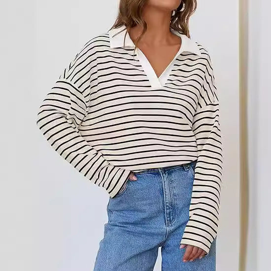 Casual Colorblock Embroidered Lantern Sleeve Pullover Sweatshirt
