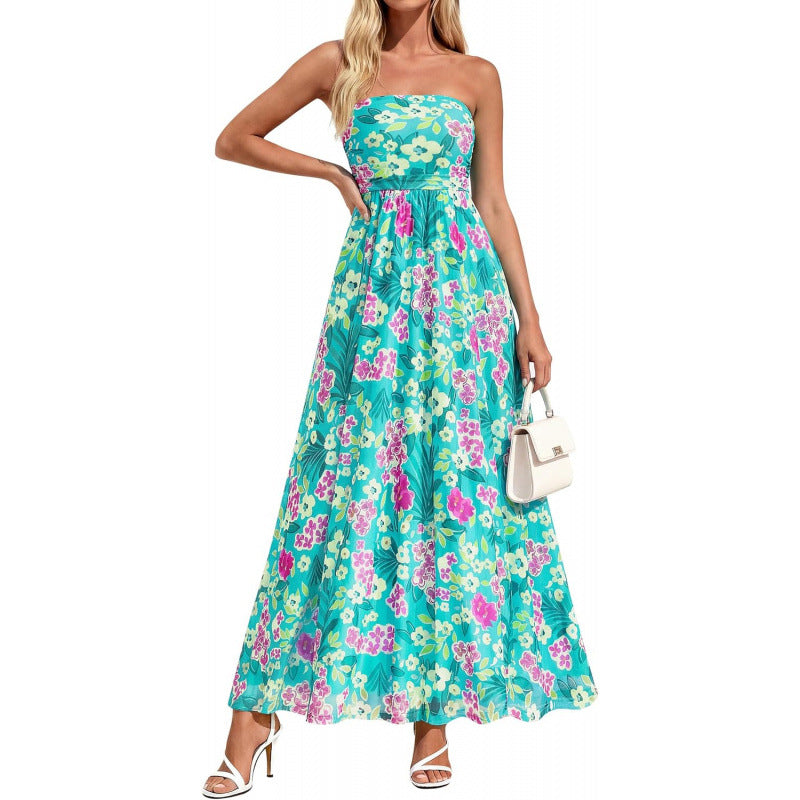 Vintage Womens Fashionable Strapless Dress