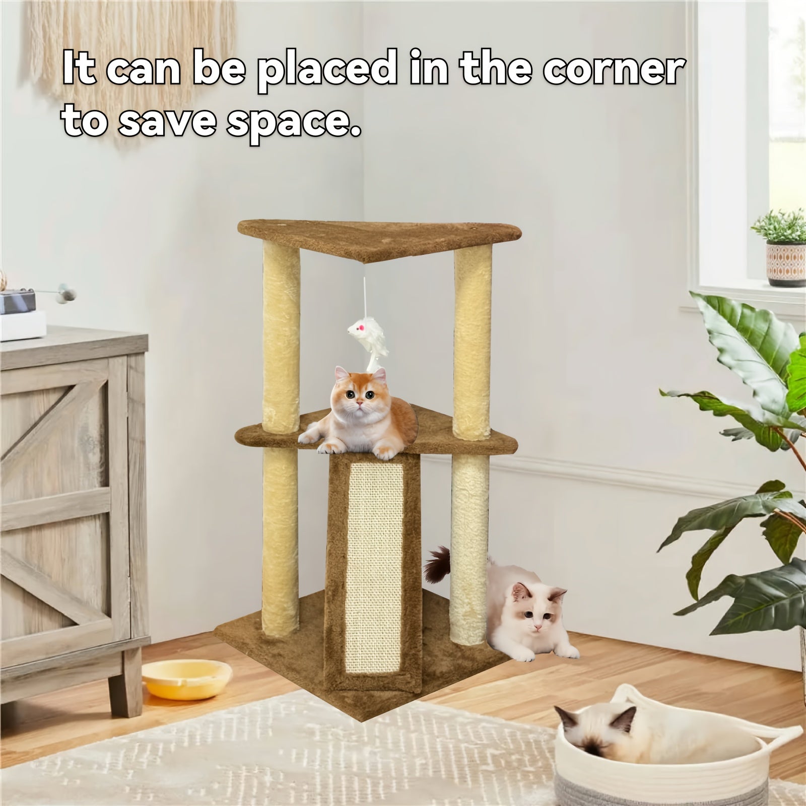 Multi-Level Cat Tree Tower With Plush Perches, Sisal Scratching Posts & Cozy Cave - Sturdy Cat Condo With Hunting Toys, -Tip Base & Easy Assembly For Indoor Cats/Kittens - 2-Story Cat Furniture Wit...