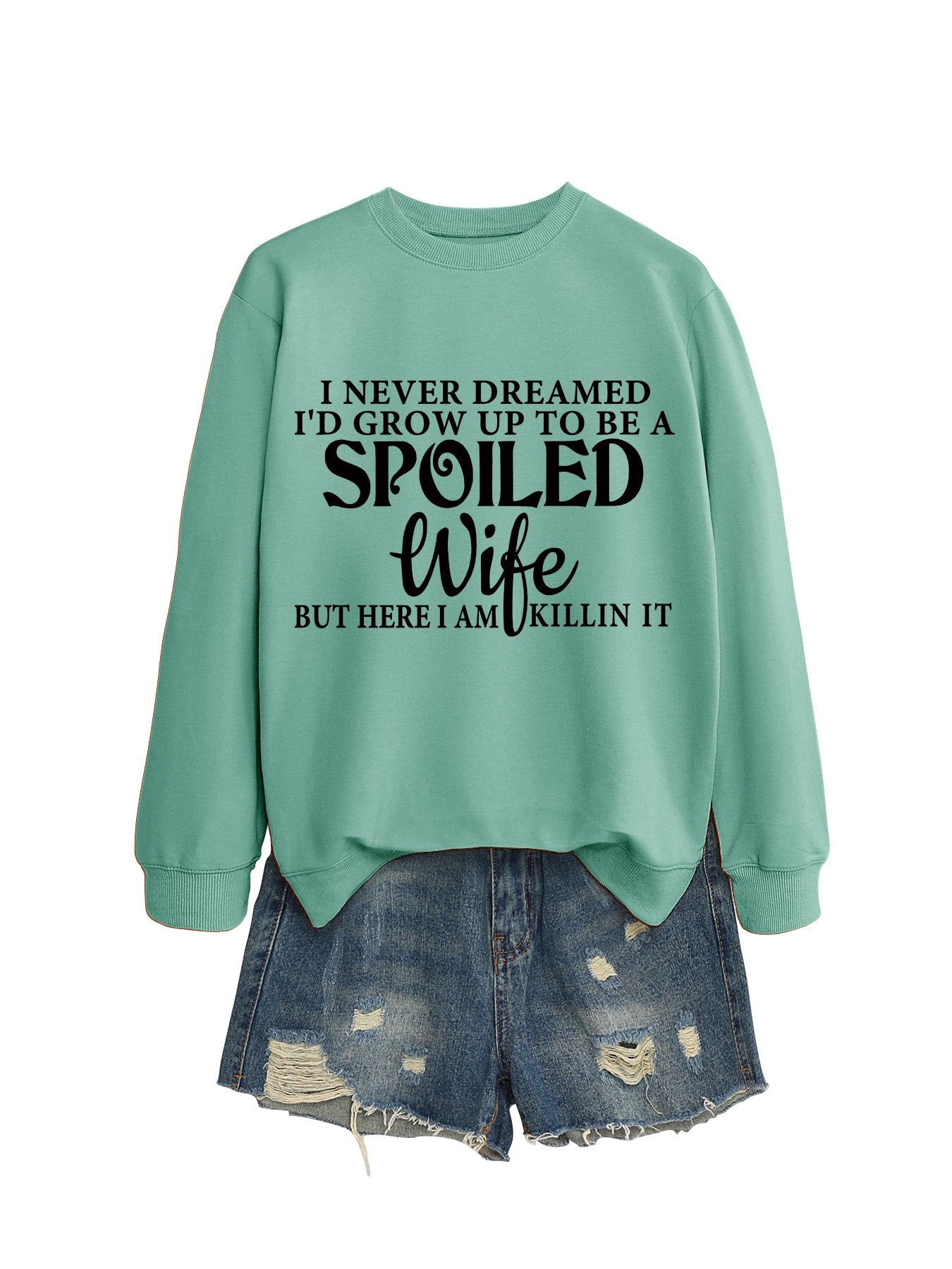 Women's Letter Print Crew Neck Casual Sweatshirt