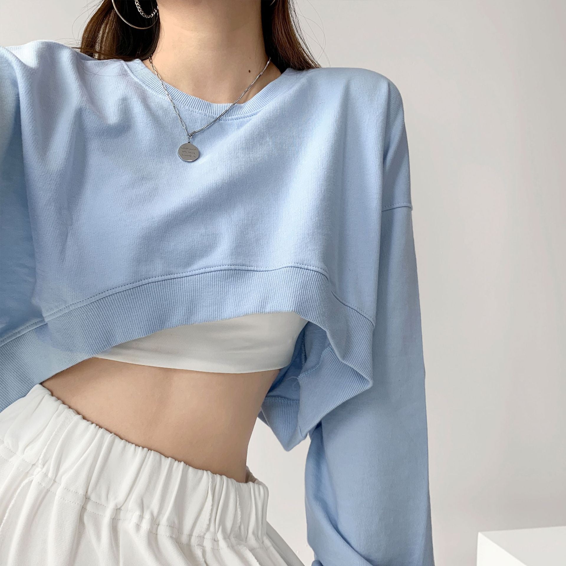 Women's Solid Color Loose Short Sweater