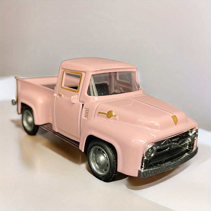 Vintage alloy metal pickup truck ornament for home or office decor