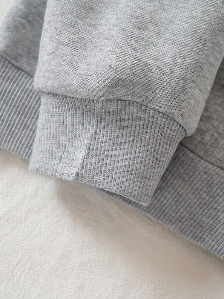 Women's Cozy Fleece-Lined Slogan Crewneck Sweatshirt