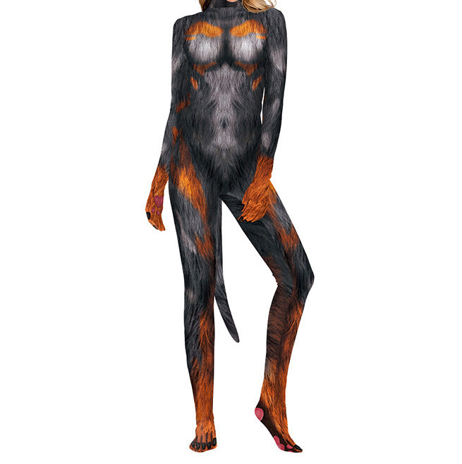 3D Printed Animal Couple Performance One-piece Tights