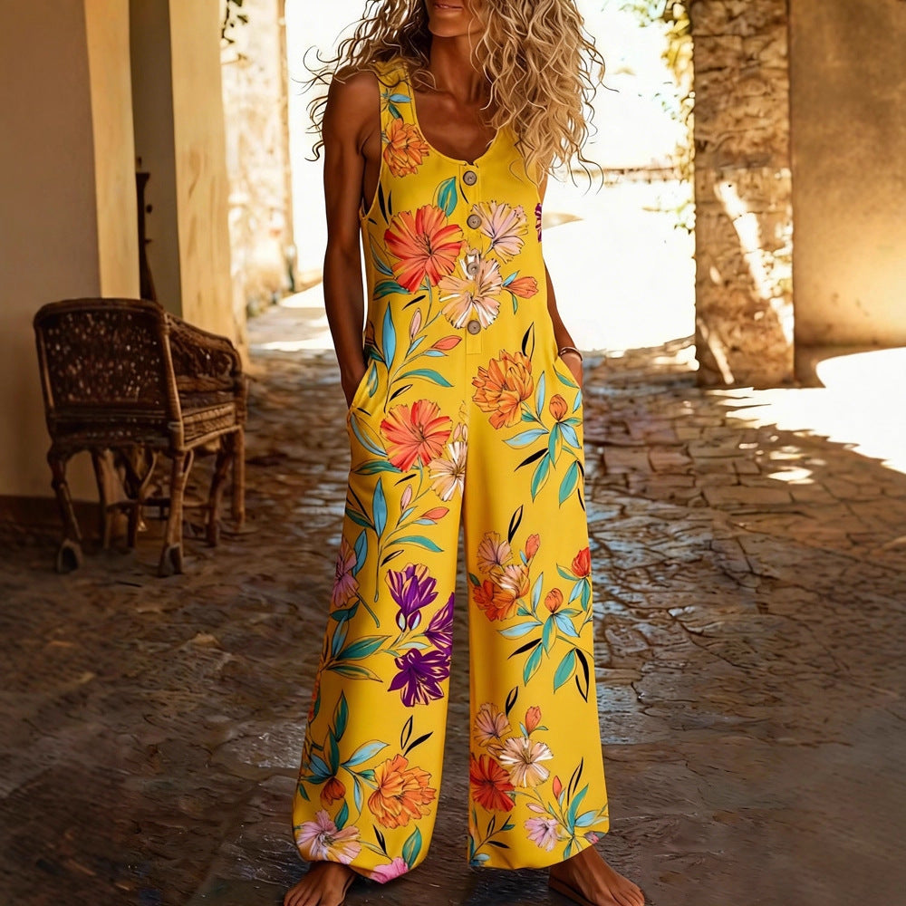 Women's Casual Sleeveless Loose Jumpsuit